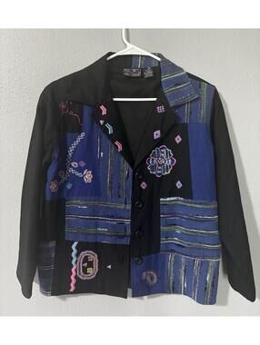 New Identity Women’s Embroidered Blazer Size Small Retro